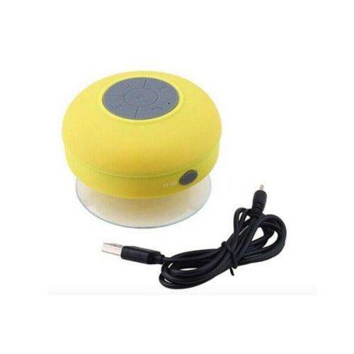 Mini Caixinha de Som Portátil Bluetooth para Chuveiro Prova D'água - Cor Amarela