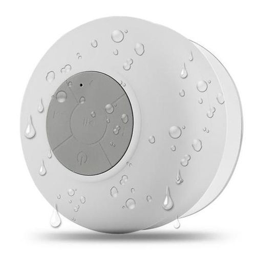 Mini Caixinha de Som Portátil Bluetooth para Chuveiro Prova D'água - Cor Branca