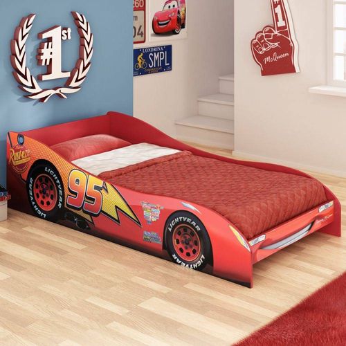 Mini Cama Infantil Carros Mcqueen Vermelho Pura Magia