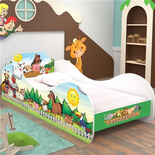 Mini Cama Infantil com Colchão D20 - Fazendinha - Rpm Móveis