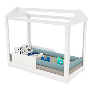 Mini Cama Infantil Montessoriana com Grades de Proteção Branco - Pura Magia - Branco