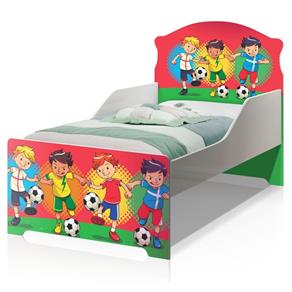 Mini Cama Infantil Pop Meninos Futebol - Branco
