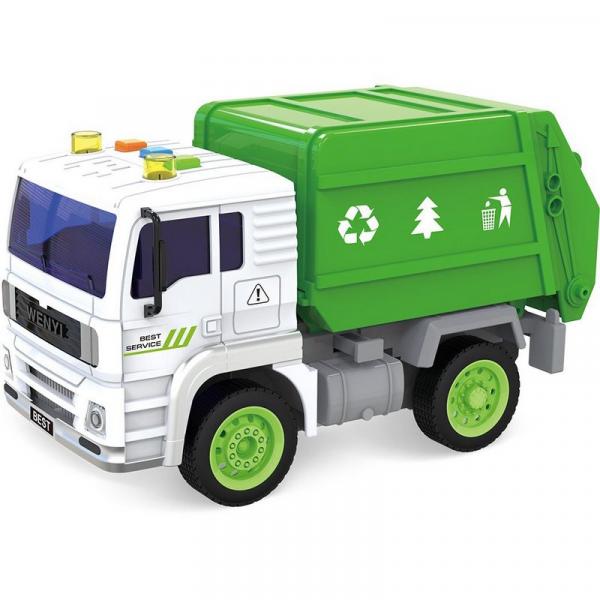 Mini Caminhão de Lixo Brinquedo Coletor 520A - Shiny Toys