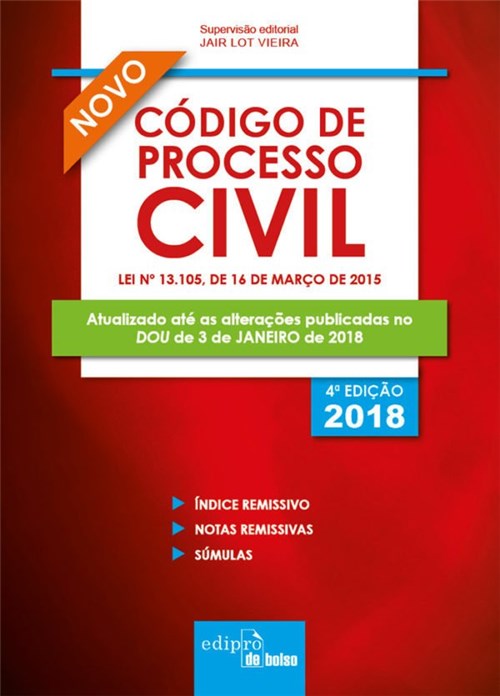 Mini Código de Processo Civil 2018 – Ed. Edipro
