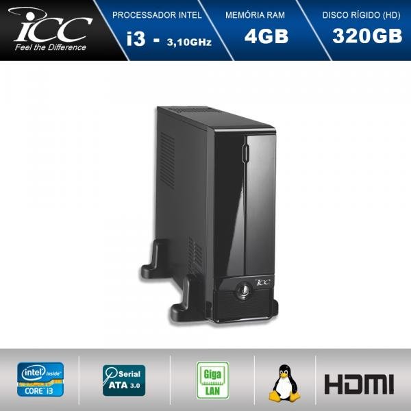Mini Computador ICC SL2340S3 Intel Core I3 3.10 Ghz 4gb HD 320GB HDMI FULL HD
