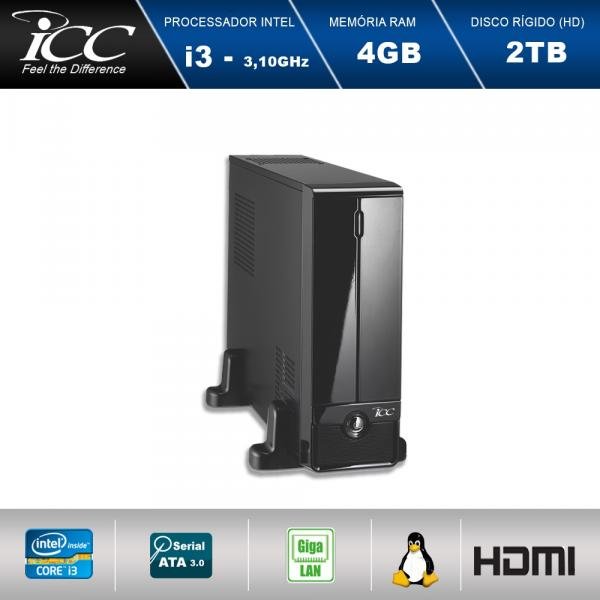 Mini Computador ICC SL2343S Intel Core I3 3.10 Ghz 4gb HD 2TB HDMI FULL HD