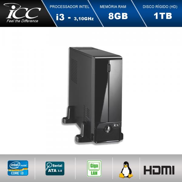 Mini Computador ICC SL2382S Intel Core I3 3.10 Ghz 8gb HD 1TB HDMI FULL HD