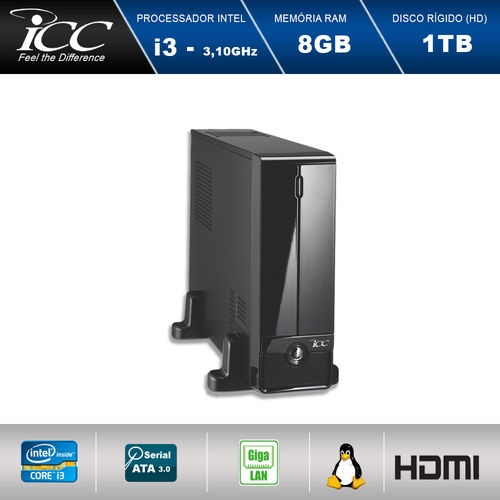 Mini Computador Icc Sl2382s Intel Core I3 3.10 Ghz 8gb HD 1tb Hdmi Full HD