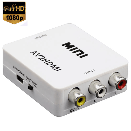 Mini Conversor Áudio e Vídeo AV2HDMI RCA para HDMI