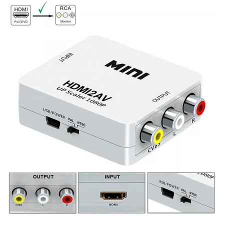 Mini Conversor Hdmi para AV RCA HDMI2AV