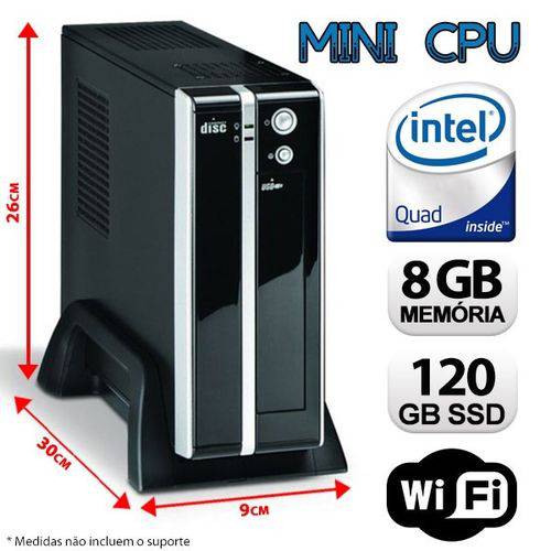 Tudo sobre 'Mini Cpu Intel Quad Core, 8gb Ram, Ssd 120, Wifi'