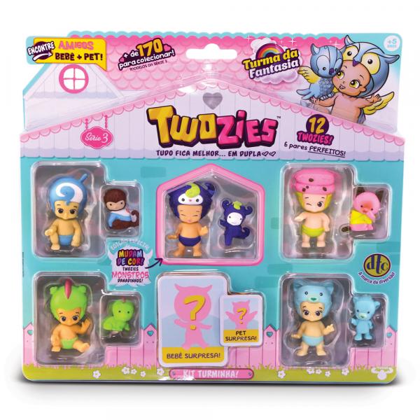 Mini Figuras Twozies - Kit Parceiros com 12 Figuras - Série 3 - DTC