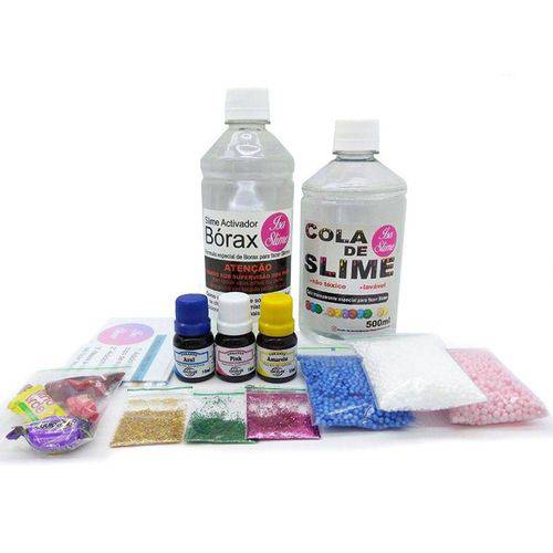 Mini Kit para Fazer Clear Slime Slime Transparente, Pérolas Isopor, Corantes