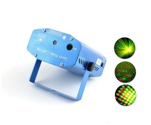 Mini Laser Stage Lighting Projetor Holográfico para Festas