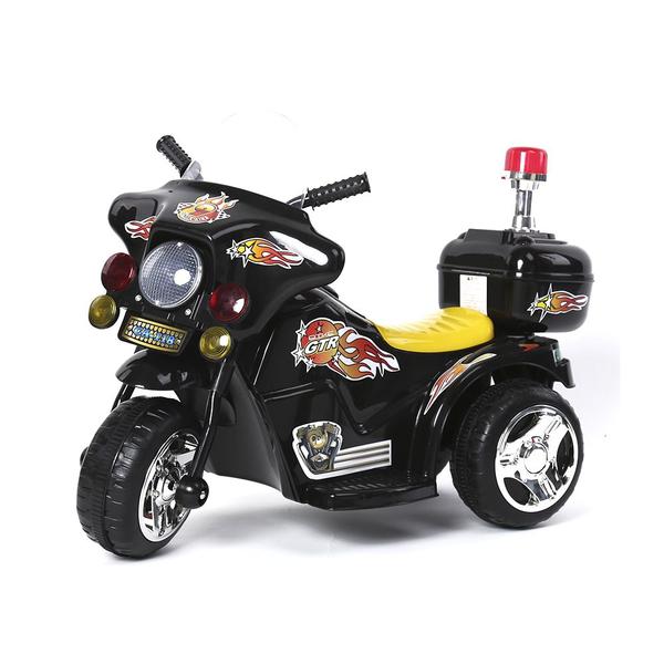 Mini Moto Eletrica Infantil Policia 6V 18W Preta BW006PT Importway