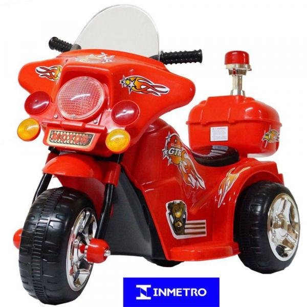 Mini Moto Eletrica Infantil Policia 6V 18W Vermelha BW006VM Importway