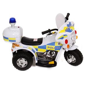 Mini Moto Eletrica Infatil Policia 6V 18W Branca Importway