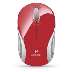 Mini Mouse Logitech Wireless M187 - Vermelho