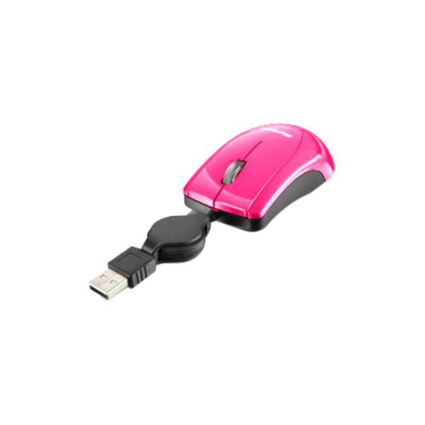 Mini Mouse Multilaser Retrátil Usb 800Dpi Rosa - MO161