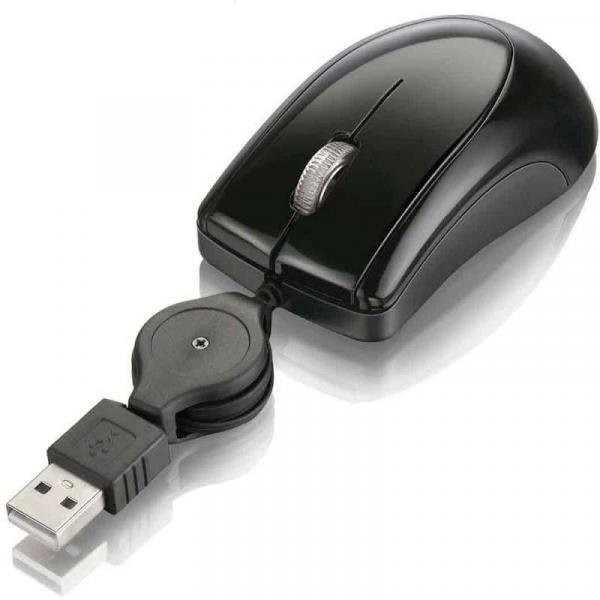 Mini Mouse Multilaser Retrátil Usb com Scroll - MO048