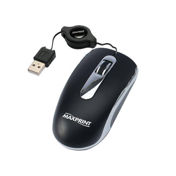 Mini Mouse Óptico Retrátil USB 606181 Preto - Maxprint