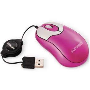 Mini Mouse Óptico Retrátil USB Rosa Maxprint - 607388