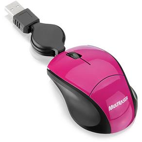 Mini Mouse Retrátil Fit Piano USB Rosa - Multilaser