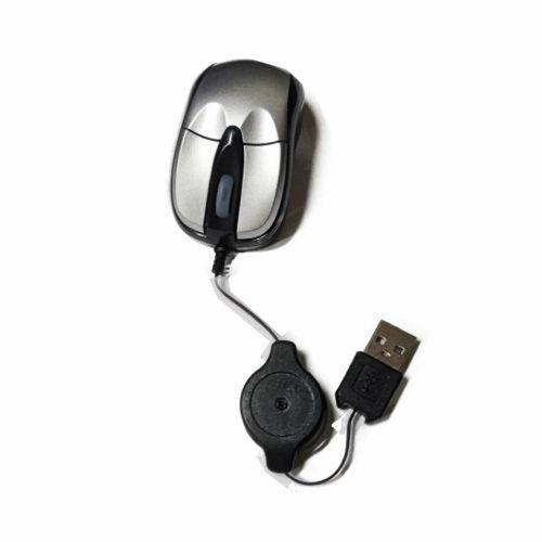 Mini Mouse Retrátil Óptico Usb 1000dpi Prata