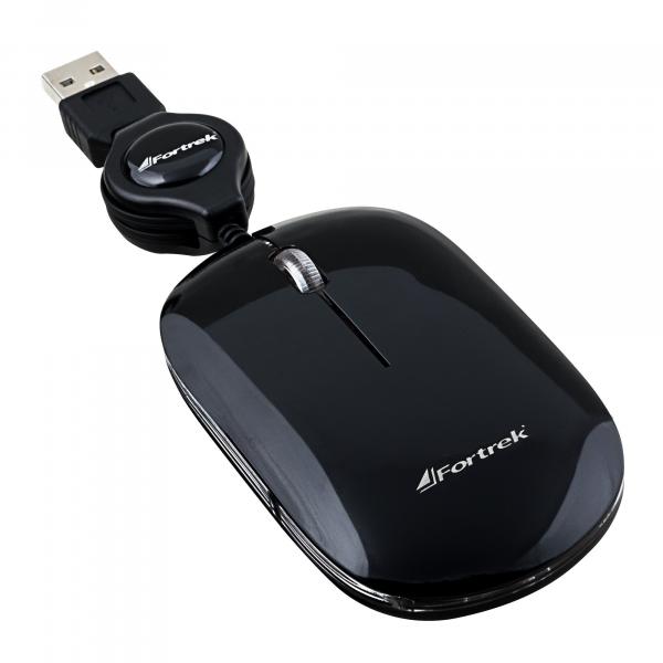 Mini Mouse Retrátil USB MM-302BK Preto FORTREK