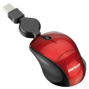 Mini Mouse Retrátil USB Vermelho - Multilaser