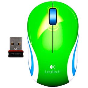 Mini Mouse Wireless Logitech M187 Usb Verde