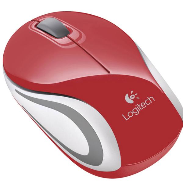 Mini Mouse Wireless USB Vermelho M187 - Logitech