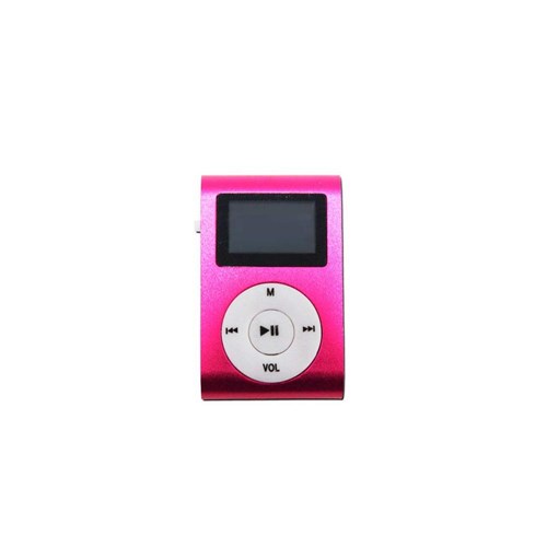 Mini Mp3 Player C/ 4gb Cartão De Memória E Fone De Ouvido Pink