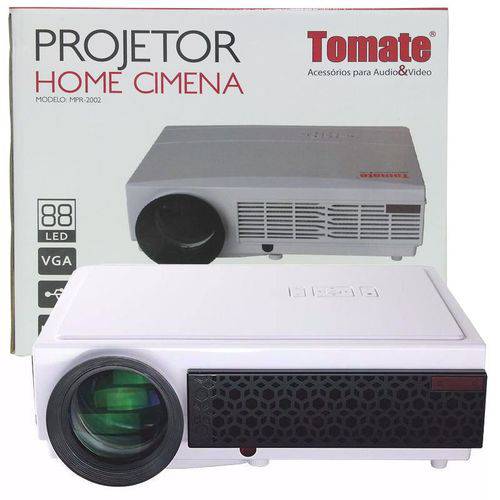 Mini Projetor de Led Full HD Datashow 3000 Lumens Home Cinema 1080p USB Até 120´´ Tomate Mpr-2002