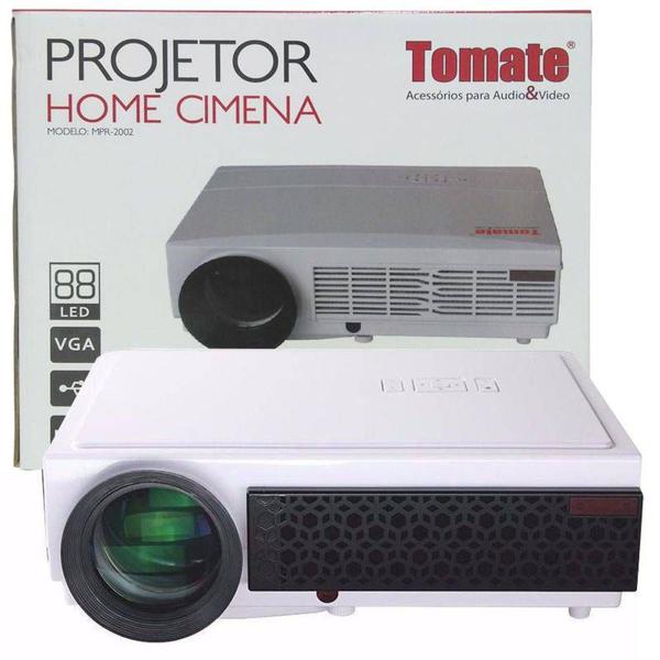 Mini Projetor de Led Full HD Datashow 3000 Lumens Home Cinema 1080p USB Até 120 Tomate Mpr-2002