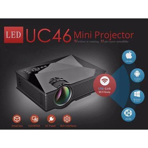 Tudo sobre 'Mini Projetor Led Profissional 1200 Lumen Wifi Miracast Uc46'