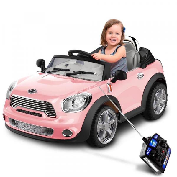 Mini Veículo Infantil Mini Cooper Conversível Rosa 6V - BelFix