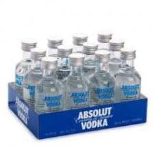 Mini Vodka Absolut 50ml Natural Miniatura Mini Garrafa Kit 12 Unidades