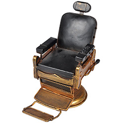 Miniatura Cadeira de Barbeiro Decorativo Dr0102 Azul/Ouro - BTC