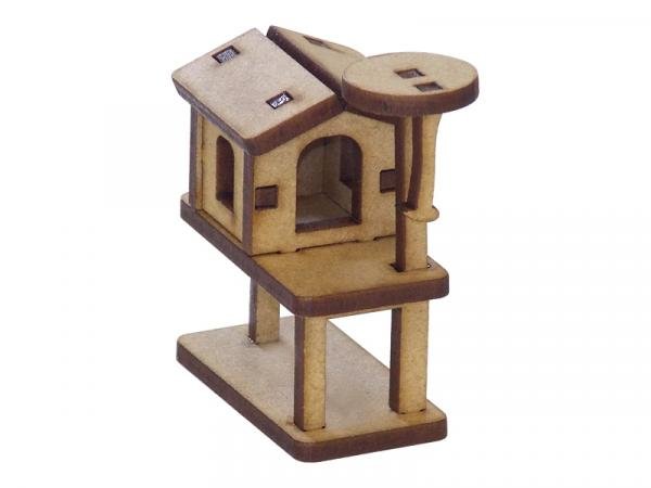 Miniatura Casinha Arranhador para Gato A080 - Woodplan