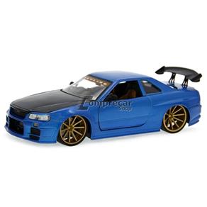 Miniatura Nissan Skyline Gtr - Bnr 34 Azul Jada Toys 1/24