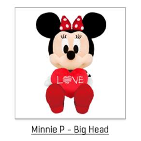 Minnie Big Head P - Coração Boneca de Pelúcia Long Jump