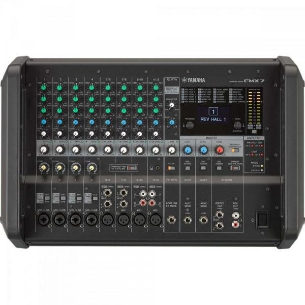 Mixer Analógico Amplificado EMX7 Preto YAMAHA
