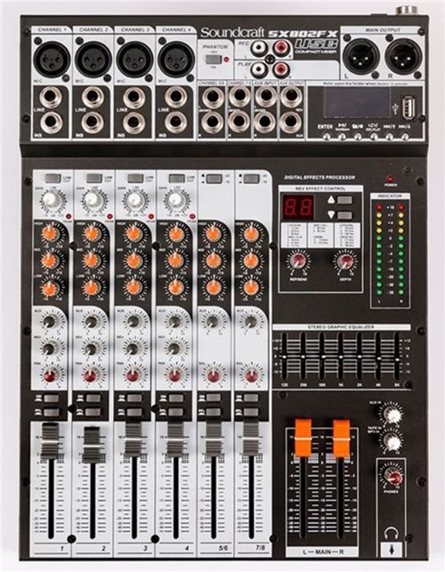 Mixer Analogico Soundcraft Sx802fs Usb 8 Canais
