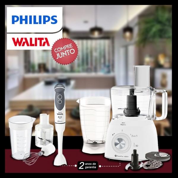 Mixer Philips Walita RI1364 Batedor + Processador de Alimentos Philips RI7630 600w Branco 220v