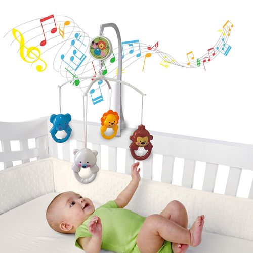 Móbile Giratório Musical de Bebê para Berço - Happy Zoo