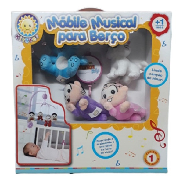 Móbile Musical Berço Turma Mônica Baby Rosa - Kitstar Tm412m