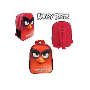 Mochila Angry Birds Infantil Unissex 3d - Vermelho
