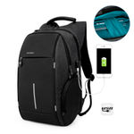 Mochila Anti Furto com USB Notebook 15.6 Impermeável Grande Interior Azul