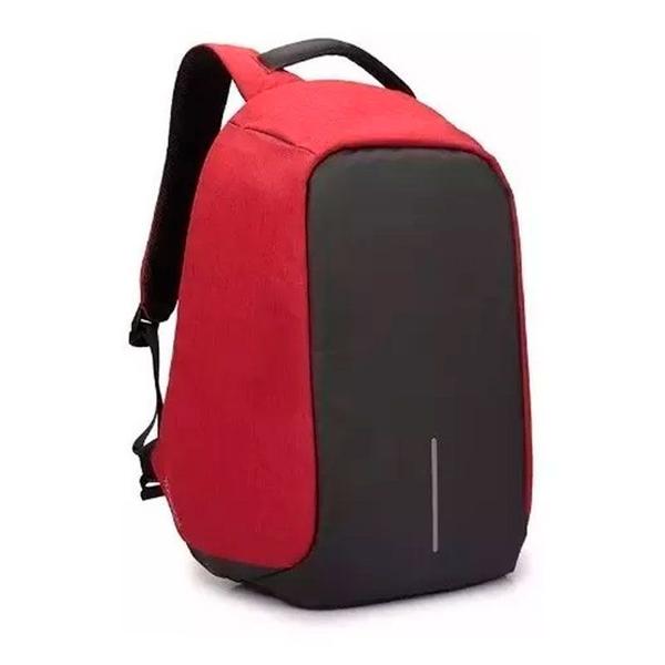 Mochila Anti-furto Vermelha Compartimento para Notebook Laptop Saída USB Carregamento de Dispositivos - Thata Esportes